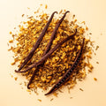 Held By Grace honeybush vanilla tea — loose honeybush leaves with vanilla beans